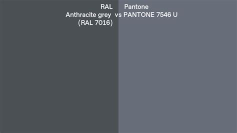 Ral Anthracite Grey Ral 7016 Vs Pantone 7546 U Side By Side Comparison