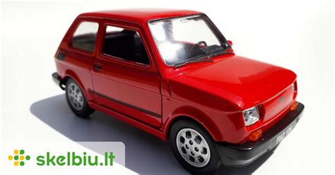 Fiat 126p Raudona Modeliukas Car 1 34 Welly Skelbiu Lt