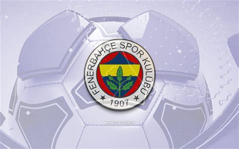 Descargar logotipo brillante de fenerbahce sk 4k fondo de fútbol azul