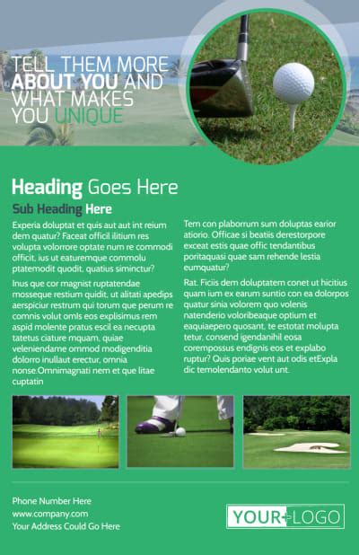 Golf Tournament Flyer Template Publisher