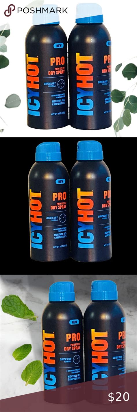 Icy Hot Pro With Menthol Camphor Pain Relief Dry Spray 4 Oz Each 2 Pack Icy Hot Menthol