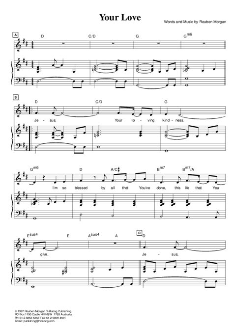 Your Love Sheet Music Pdf Hillsong Worship Praisecharts