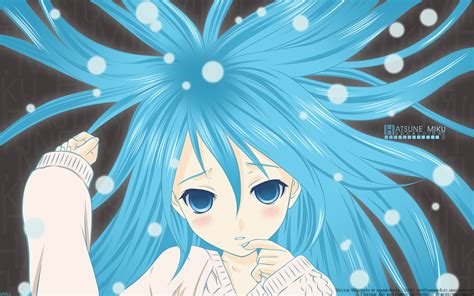 Wallpaper Ilustrasi Anime Vocaloid Hatsune Miku Gadis Bagus