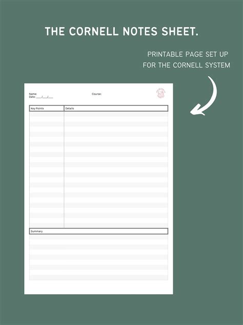 Cornell Note Taking Worksheet