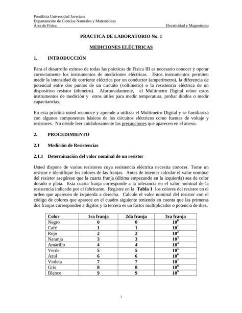 PDF PRÁCTICA DE LABORATORIO No 1 MEDICIONES ELÉCTRICAS 1 DOKUMEN TIPS