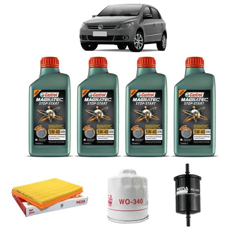 Kit De Filtros Troca De Óleo Fox Gol G5 G6 1 0 Castrol 5w40 em 6x s