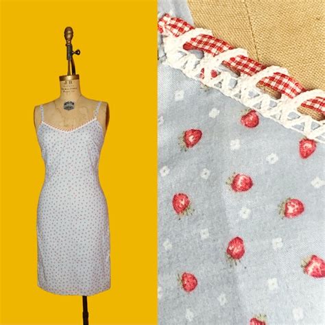 Strawberry Gingham Dress Etsy