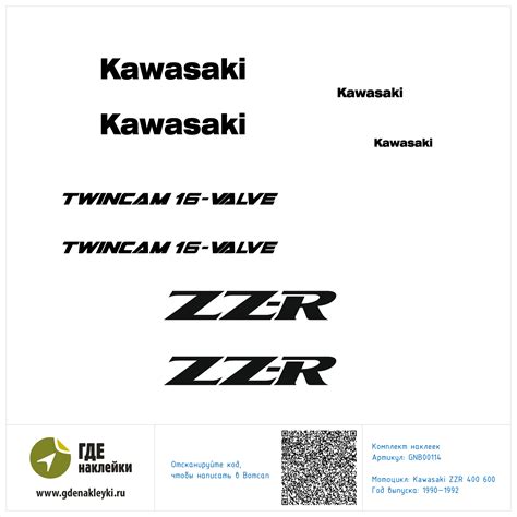 Наклейки на пластик мотоцикла Kawasaki ZZR первого поколения. ZZR400 и ...