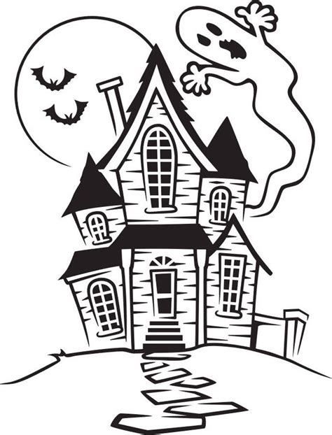 Haunted House Cartoon Black And White