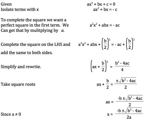 The First Three Steps For Solving Quadratic Equation By Completing