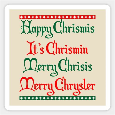 Happy Christmas Merry Chrysler Sticker | Customized Decals