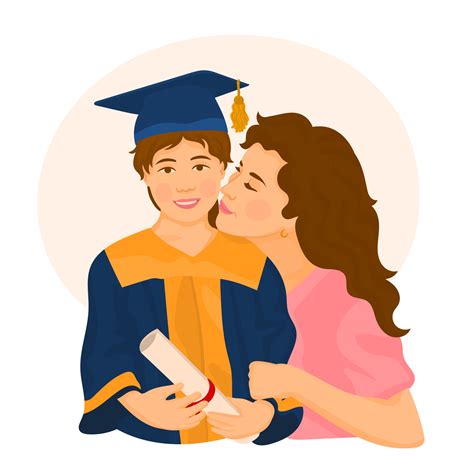 Girl Graduating From Elementary School With His Proud Mom 3486455