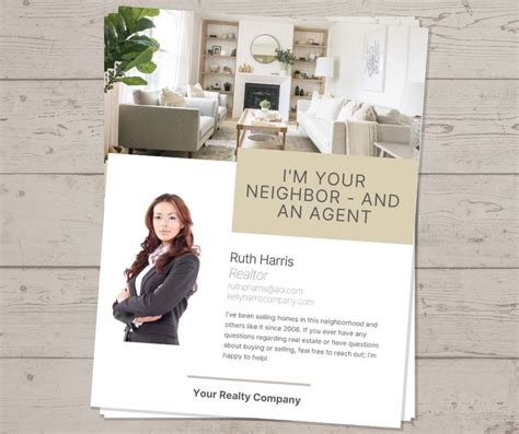 Neighborhood Real Estate Flyer Realtor Marketing Real Etsy