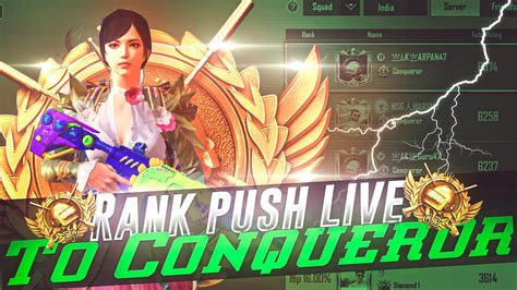 SQUAD RANK PUSH TO TOP 100 CONQUEROR LOBBIES BGMI LIVE WITH