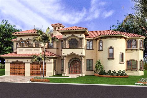 Highly Detailed Three Story Seven Bedroom Luxury Home Plan - 32069AA | Architectural Designs ...