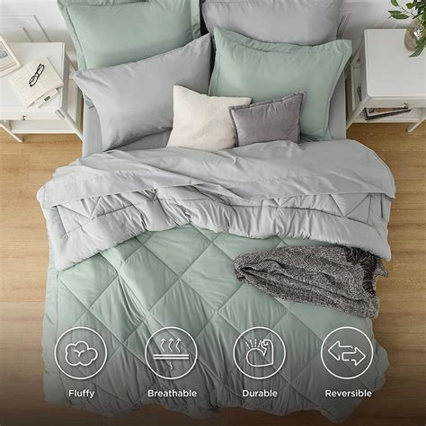 Cozy Comfort Sage Green Twin Comforter Sets 5 Pieces Reversible Twin Bedding Sets Sage Green