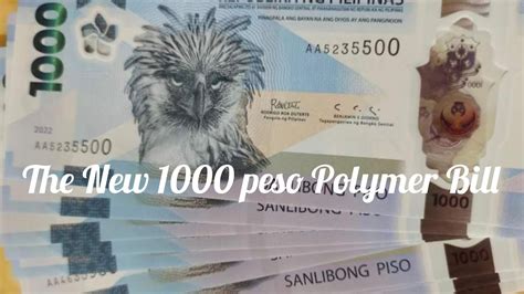 The New 1000 Peso Bill 1000 Peso Polymer Bill First Polymer