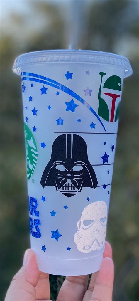 Starwars Inspired Starbucks Reusable Cold Cup Darth Vader C3PO