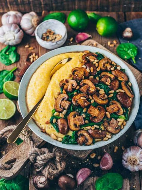 Cremige Vegane Polenta Mit Pilzen Und Spinat Bianca Zapatka Rezepte