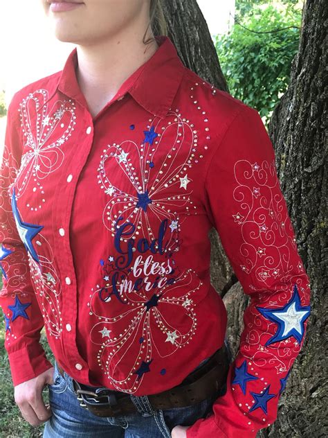 Example Of Custom Patriotic Rodeo Shirts Horsemanship Shirts Etsy