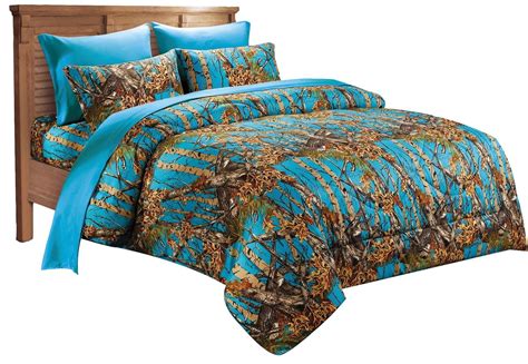 7 Pc Sea Breeze Camo Comforter And Sheet Set Full Size Set Camouflage