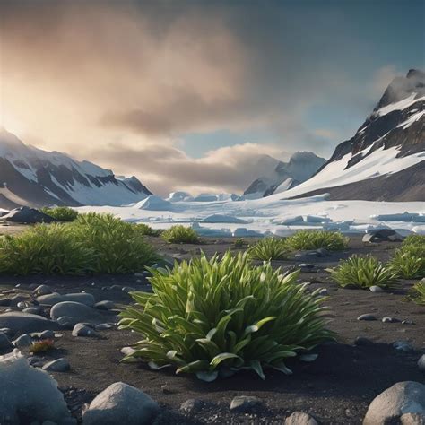 Premium AI Image | Plants on the antarctic