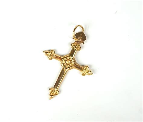 Pendentif Croix Jeannette En Or Jaune K Oo D Cor De