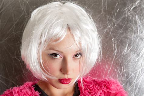 Girl With Blonde Bob Hair Stock Photo Image Of Pose