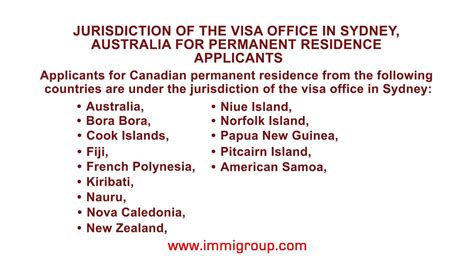 Jurisdiction Of The Visa Office In Sydney Australia For Permanent