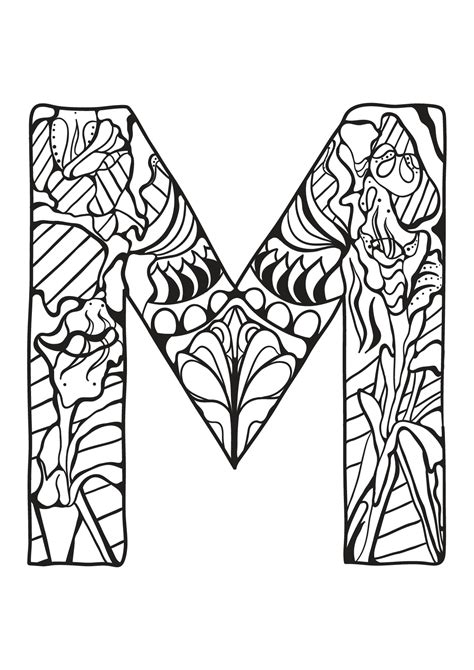 Alphabet Coloring Pages M