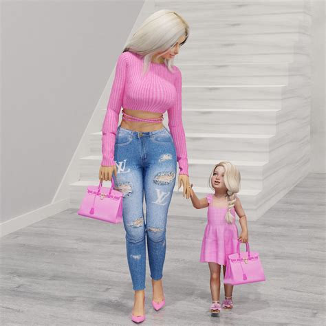 Twinning With Mama Bag Poses Sims Teen Sims Collections Sims