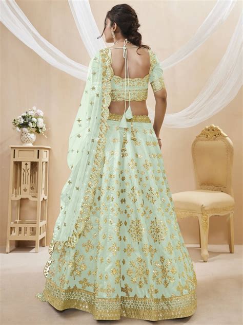 Buy Pista Embroidered Art Silk Lehenga Choli Online At Ethnic Plus