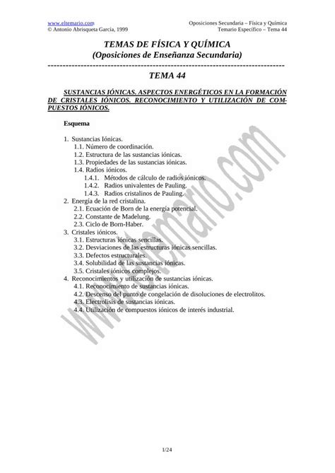 Pdf Temas De F Sica Y Qu Mica Oposiciones De Ense Anza Pdf