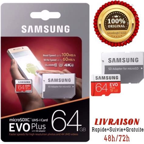 Carte M Moir Samsung Evo Plus Go Micro Sd Sdxc Mb S Adopteur