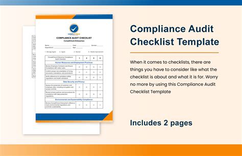 Compliance Audit Checklist Template in Word, PDF, Google Docs ...