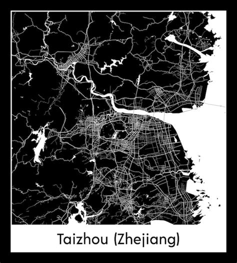 Premium Vector | Minimal city map of taizhou zhejiang china asia