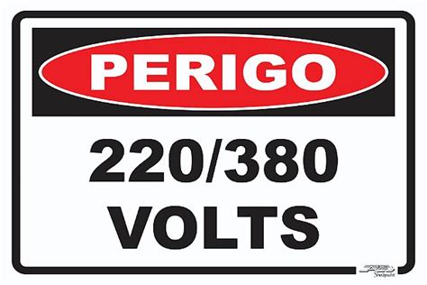 Placa Perigo 220 380 Volts Afonso Sinalizações