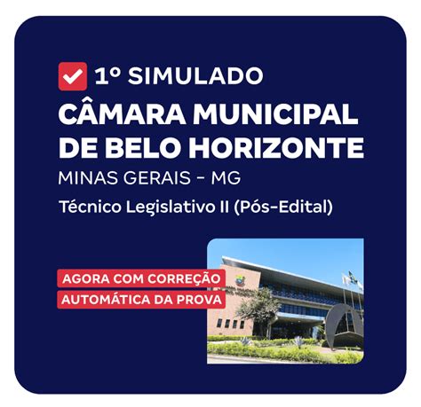 C Mara Municipal De Belo Horizonte Mg Simulado T Cnico Legislativo Ii