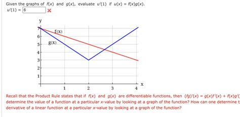 Solved Given The Graphs Of Fx And Gx Evaluate U′1 If