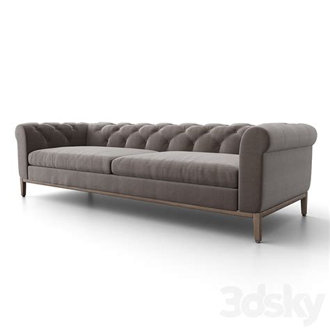 Rh Italia Chesterfield Sofa Oak Base Sofa 3d Model