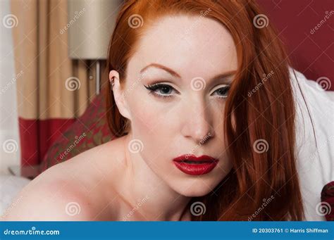 Redhead Stock Image Image Of Lying Nude Undressed