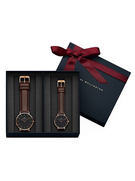 Buy Daniel Wellington Unisex Classic Bristol Couple Watch Gift Set ...