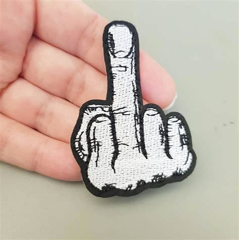 Middle Finger Patch Fuck Off You Sign Symbol Iron On Man Men Hand Applique Male X Cm Etsy