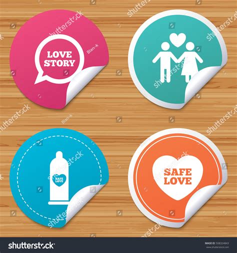 Condom Safe Sex Icons Lovers Couple Stock Vector Royalty Free 508324843 Shutterstock