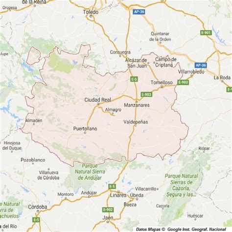 MAPA DE Ciudad-Real PROVINCIA Y PUEBLOS Pagina: l