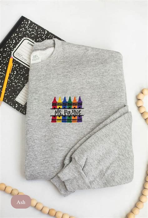 Comfort Colors Embroidered Custom Teacher Sweatshirt Personalized