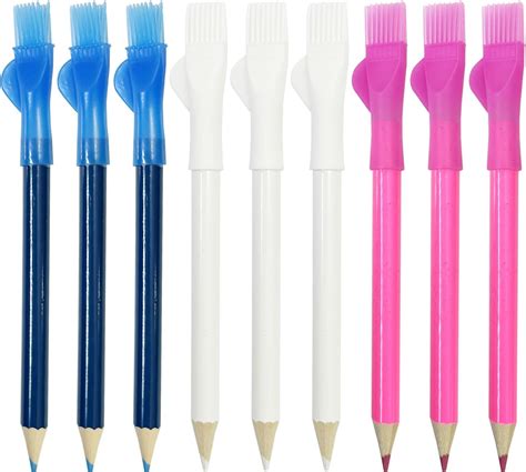 9 Pack Tailor Pens With Brush Fabric Pencil Dissolvable Sewing Pencil