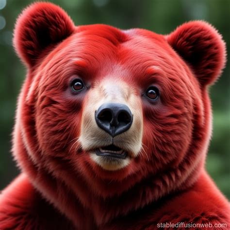 Drawing a Red Bear | Stable Diffusion Online