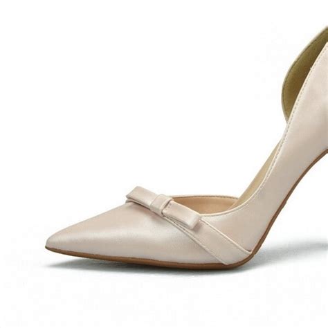 Ycnychchy 3 Colors Sweet Bowtie Pointed Toe Women Pumps New Fashion Sheepskin Leather Sexy Side