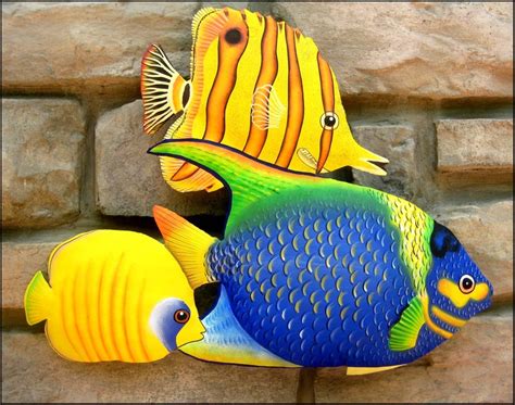 TROPICAL FISH Metal Wall Art Hand Painted Metal Wall - Etsy